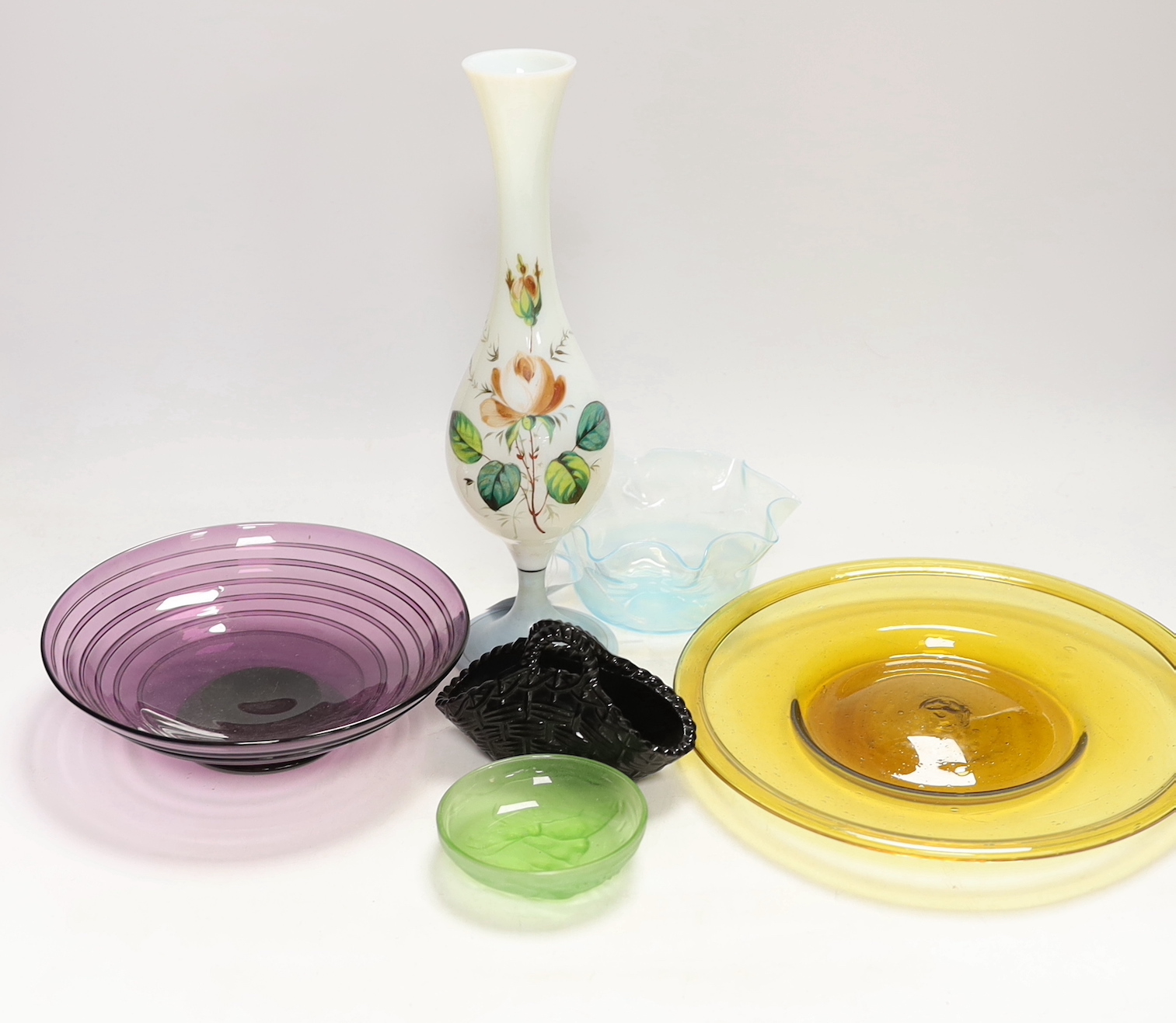 A collection of mixed 19th and 20th century coloured glass